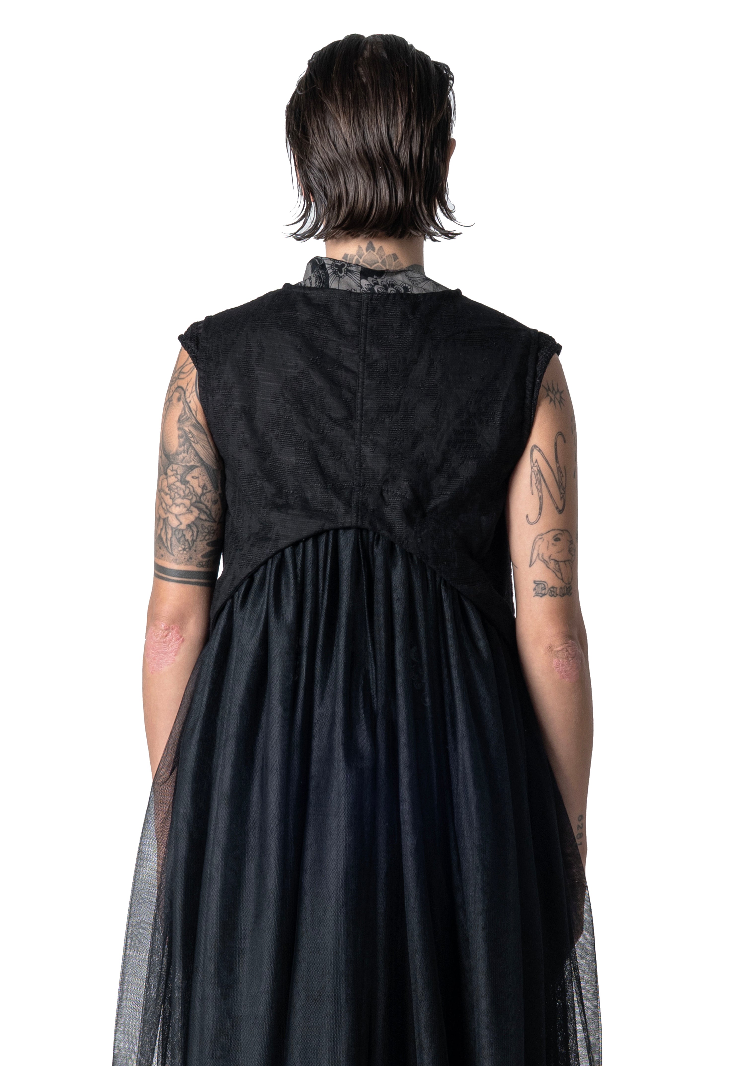 Cut Out Tulle Vest