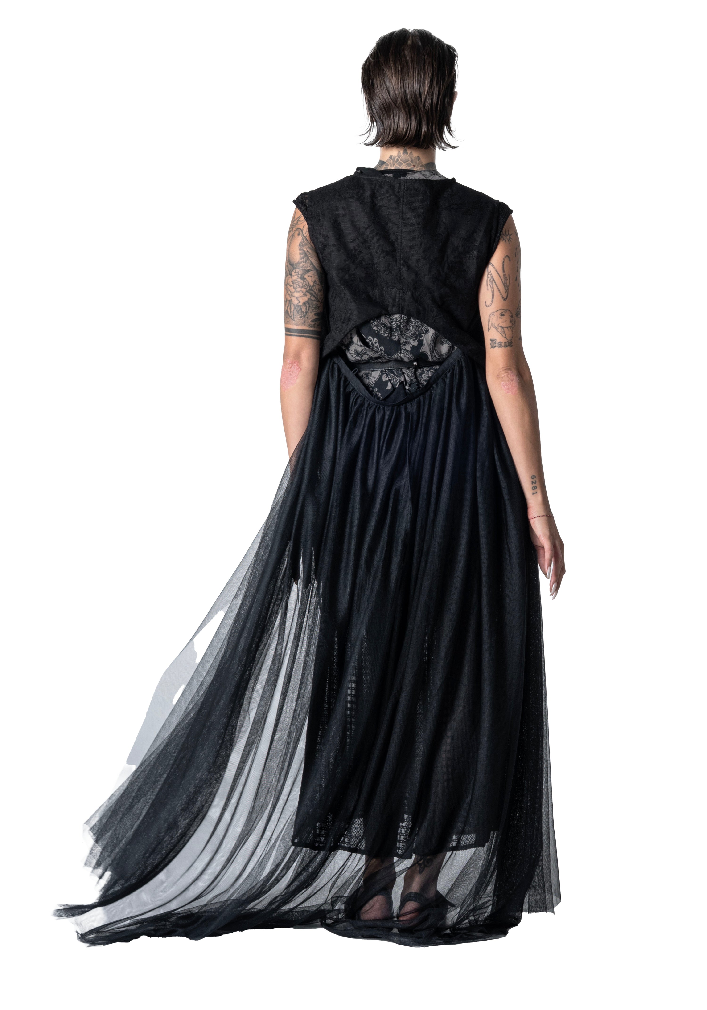 Cut Out Tulle Vest