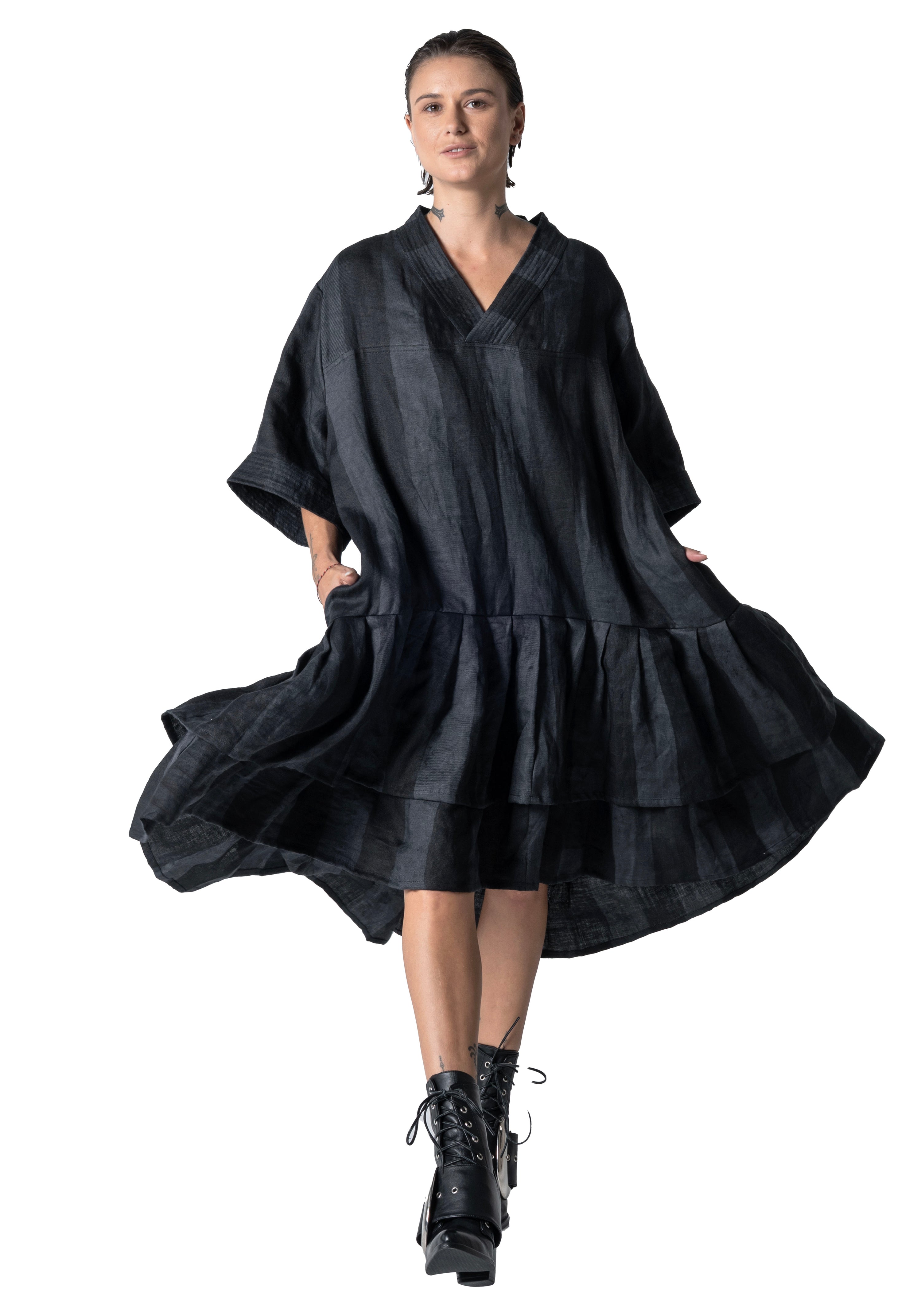 Lalune Dress Linen Batik