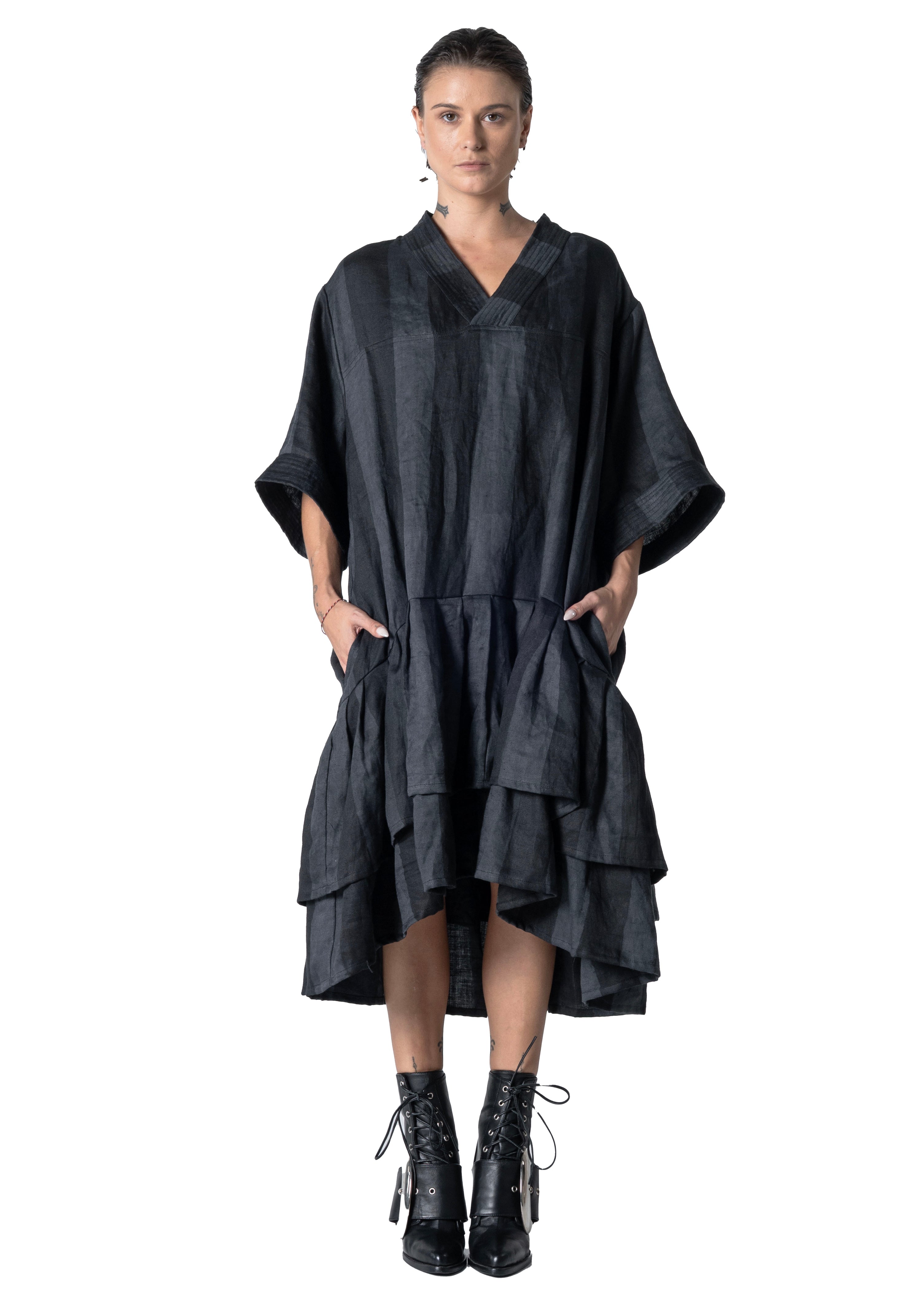 Lalune Dress Linen Batik